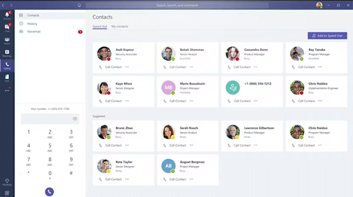 Contacts - Microsoft Teams