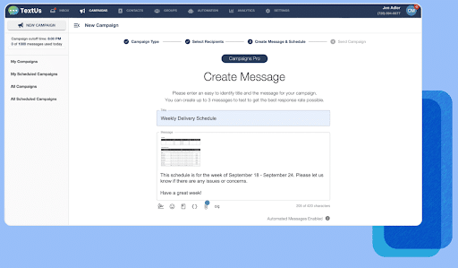 SMS Automation & Campaigns - TextUs